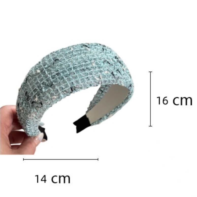 Simple Series Daily Solid Color Hollowed-Out Woven Fabric Hair Bands Picture4