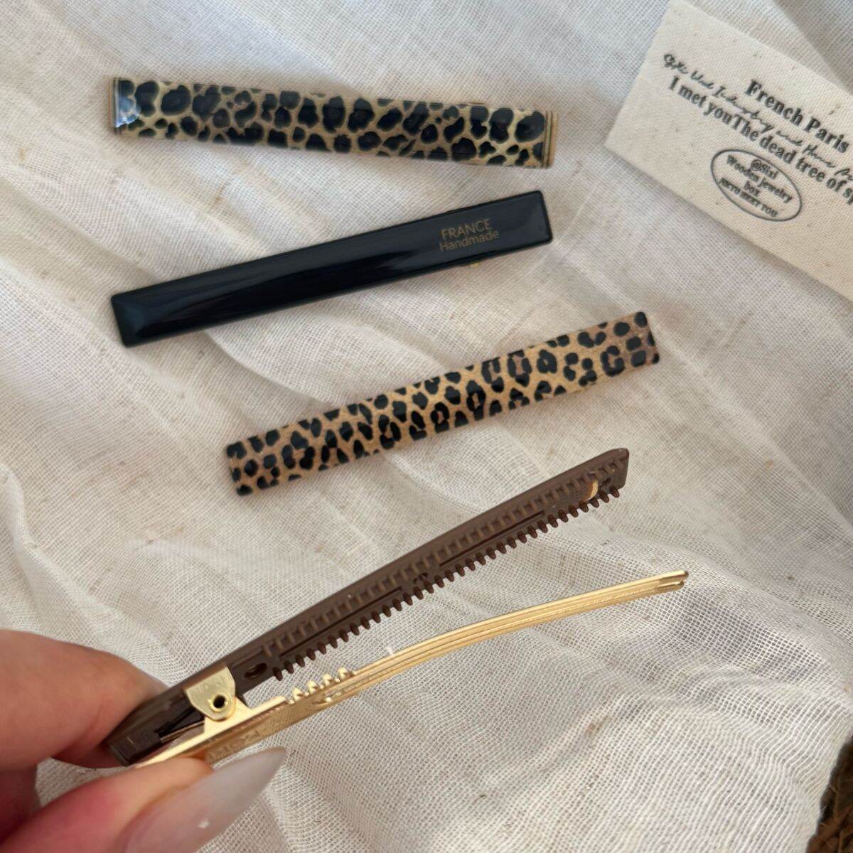 Einfache Haarspangen Aus Kunststoff Mit Retro-Leopardenmuster h5 Bild5