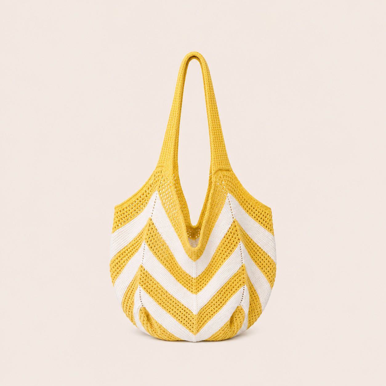 Casual Style Woven Stripe Hollowed-Out Mixed Color Woven Polyester Women's Round Bag Shoulder Bags