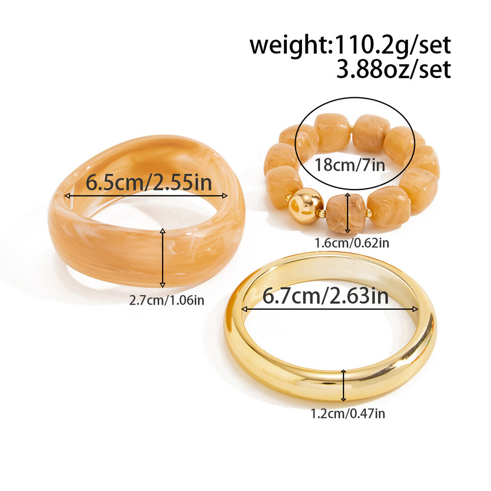 Armbänder-Sets Für Damen Mit Harzperlen In Farbverlauf Bild5