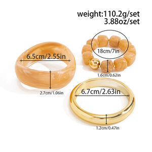 Armbänder-Sets Für Damen Mit Harzperlen In Farbverlauf h5 Bild5