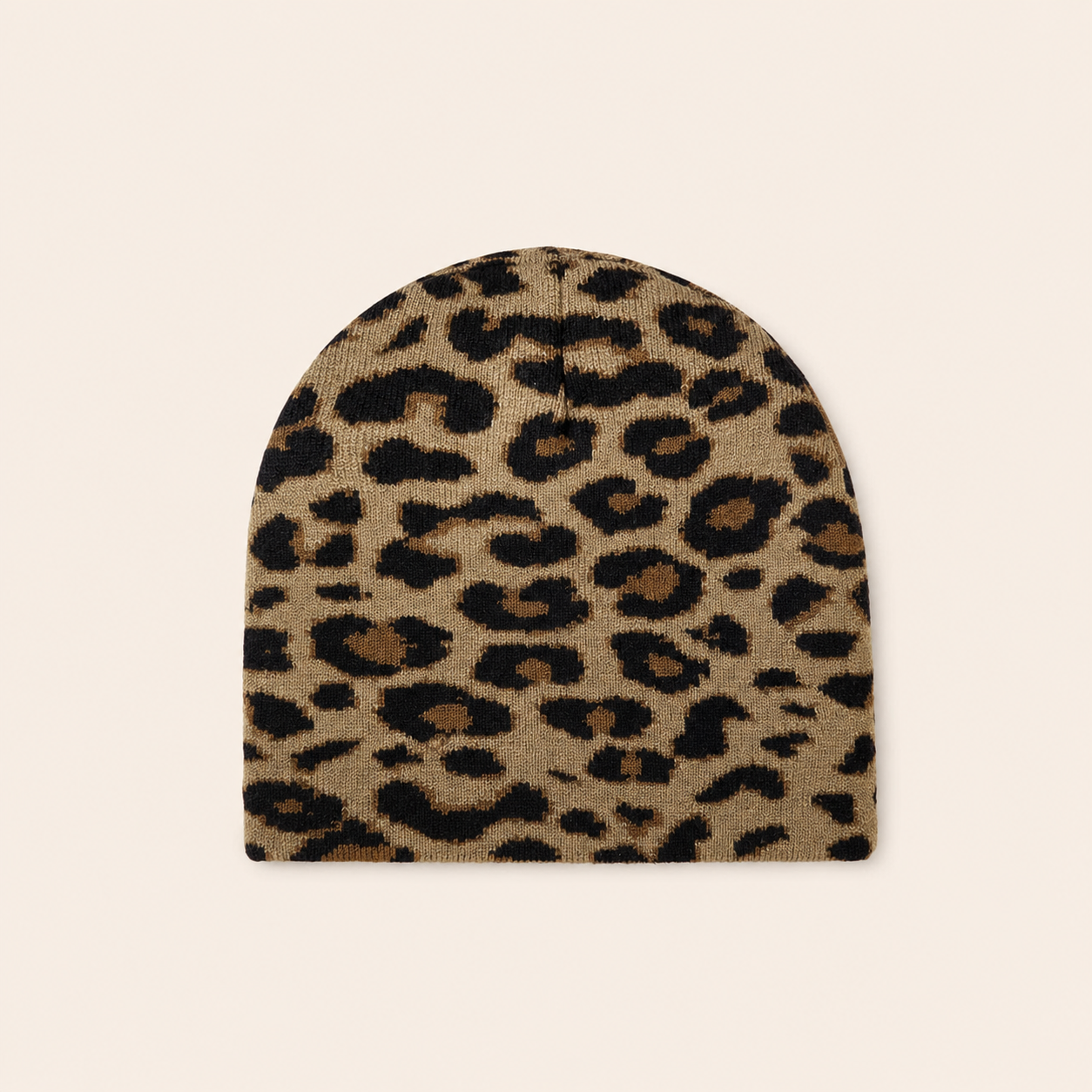 Simple Series Retro Leopar Desenli Karışık Renkli Polyester Bere
