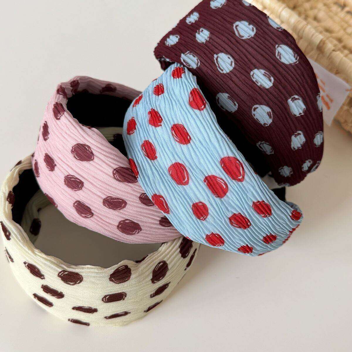Simple Series Retro Polka Dots Mixed Color Polyester Hair Bands Picture2