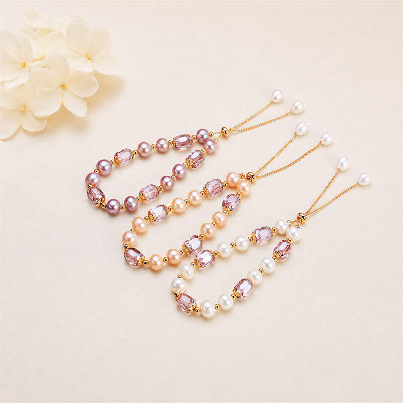 Bracelet de perles pour femme, collection Simple Series Daily Beads, forme géométrique, perles d'eau douce couleur or