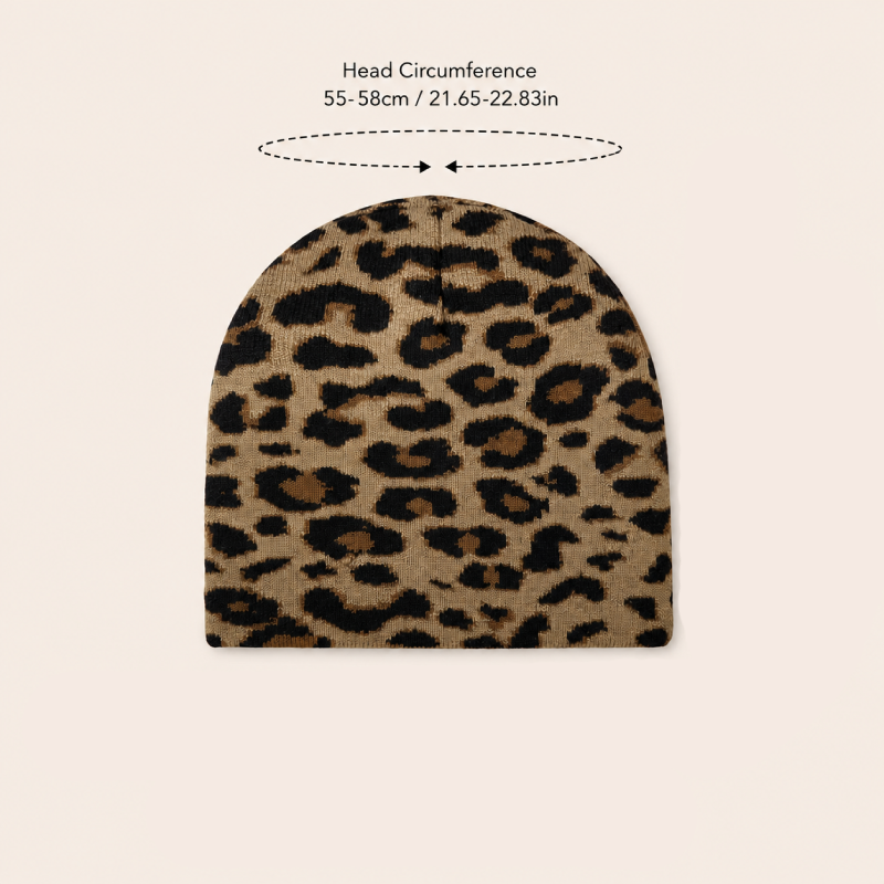 Simple Series Retro Leopard Print Mixed Color Polyester Beanie h5 Picture5