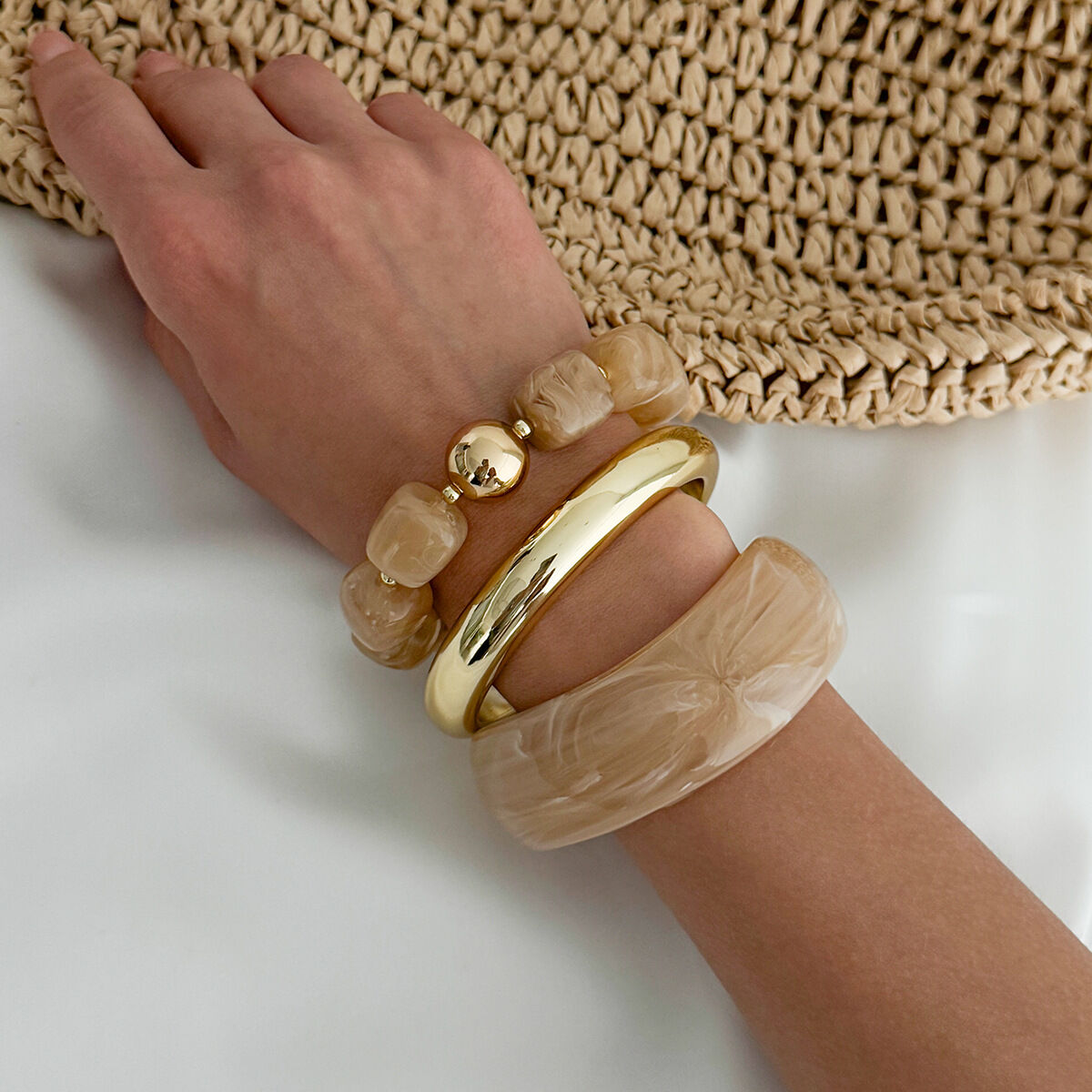 Armbänder-Sets für Damen mit Harzperlen in Farbverlauf 2