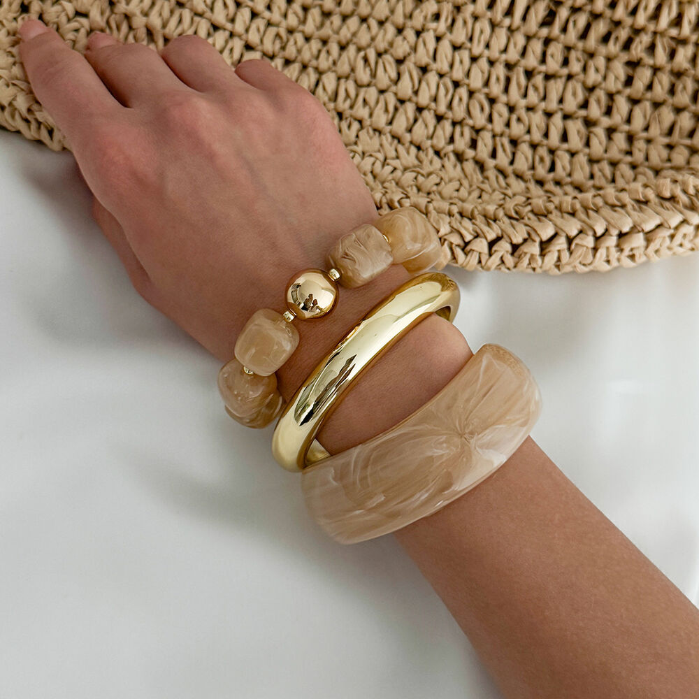 Armbänder-Sets Für Damen Mit Harzperlen In Farbverlauf Bild2