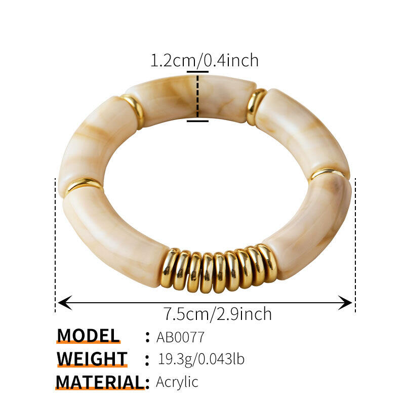 Elastic Patchwork Leopard Print Resin Women's Bangles h5 Picture3