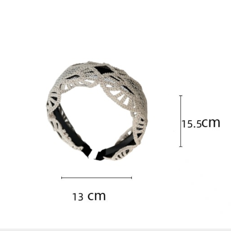 Ethnic Series Elegant Solid Color Hollowed-Out Woven Fabric Hair Bands Picture4