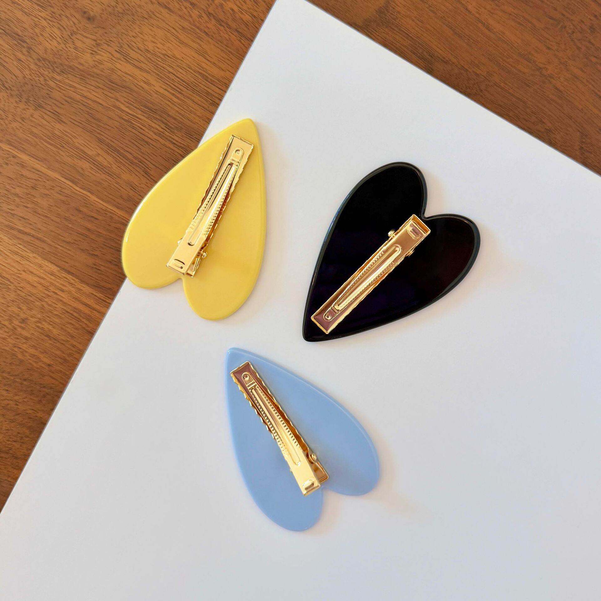 Simple Series Dagelijkse Hart Polka Dots Haarclips Van Acetaat, Unisex Afbeelding2