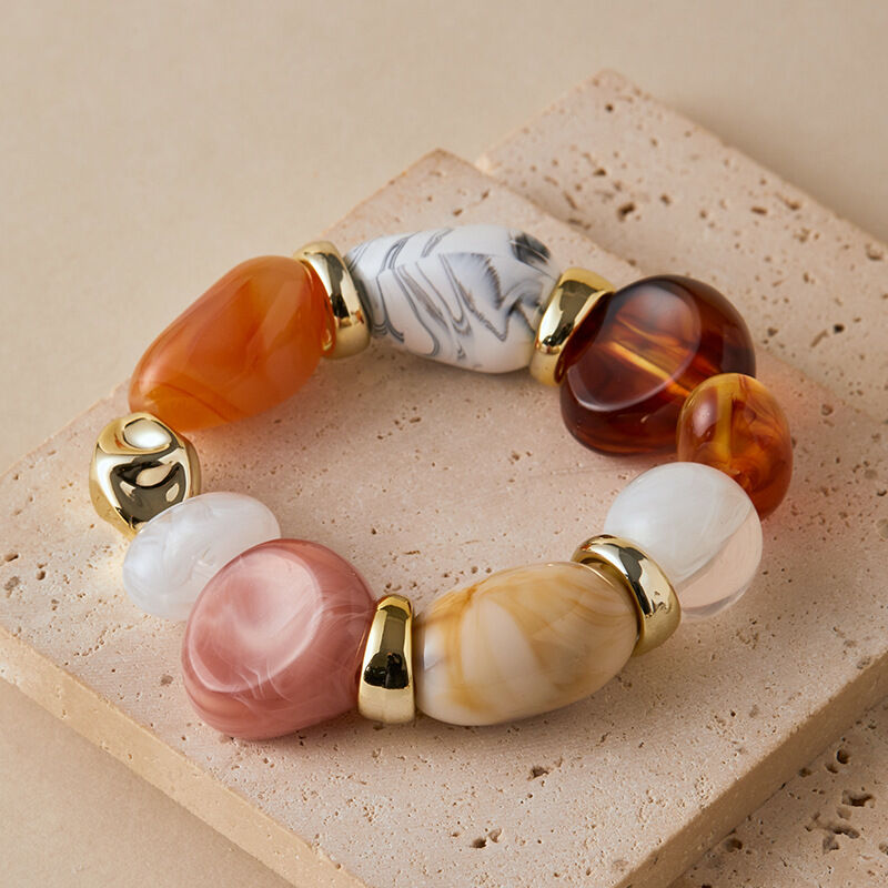 Irregular Shape Beads Resin Women's Beaded Bracelets