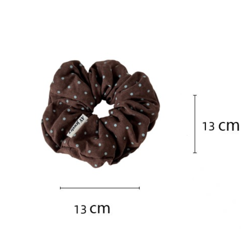 Elastici Per Capelli In Poliestere A Tinta Unita Stile Retrò Della Serie Simple Con Stampa A Pois. h5 Immagine4
