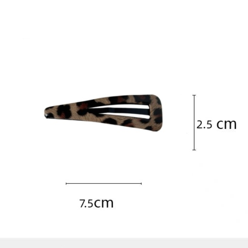 Simple Series Retro Effen Kleur Luipaardprint Pu Haarclips Afbeelding4