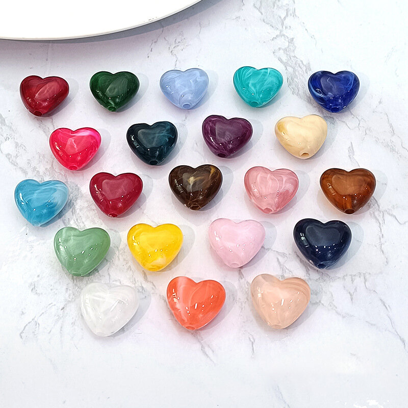 Cuentas acrílicas con forma de corazón en degradado de color 2
