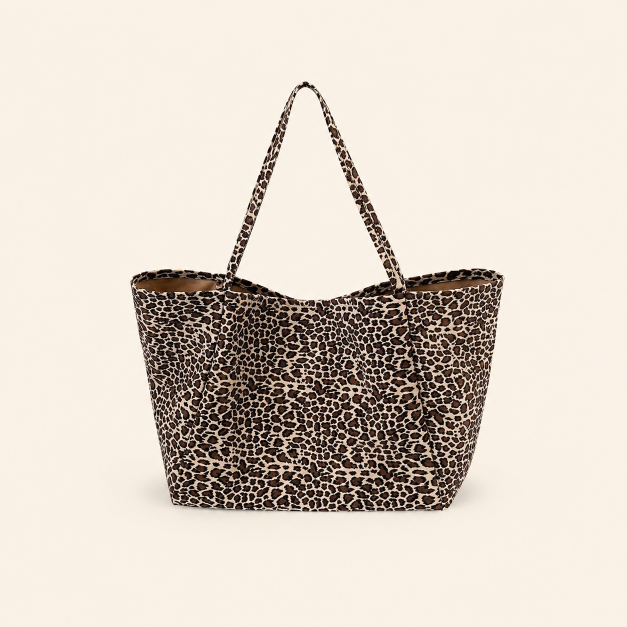 Borse tote da donna in tela con stampa leopardata, stile casual
