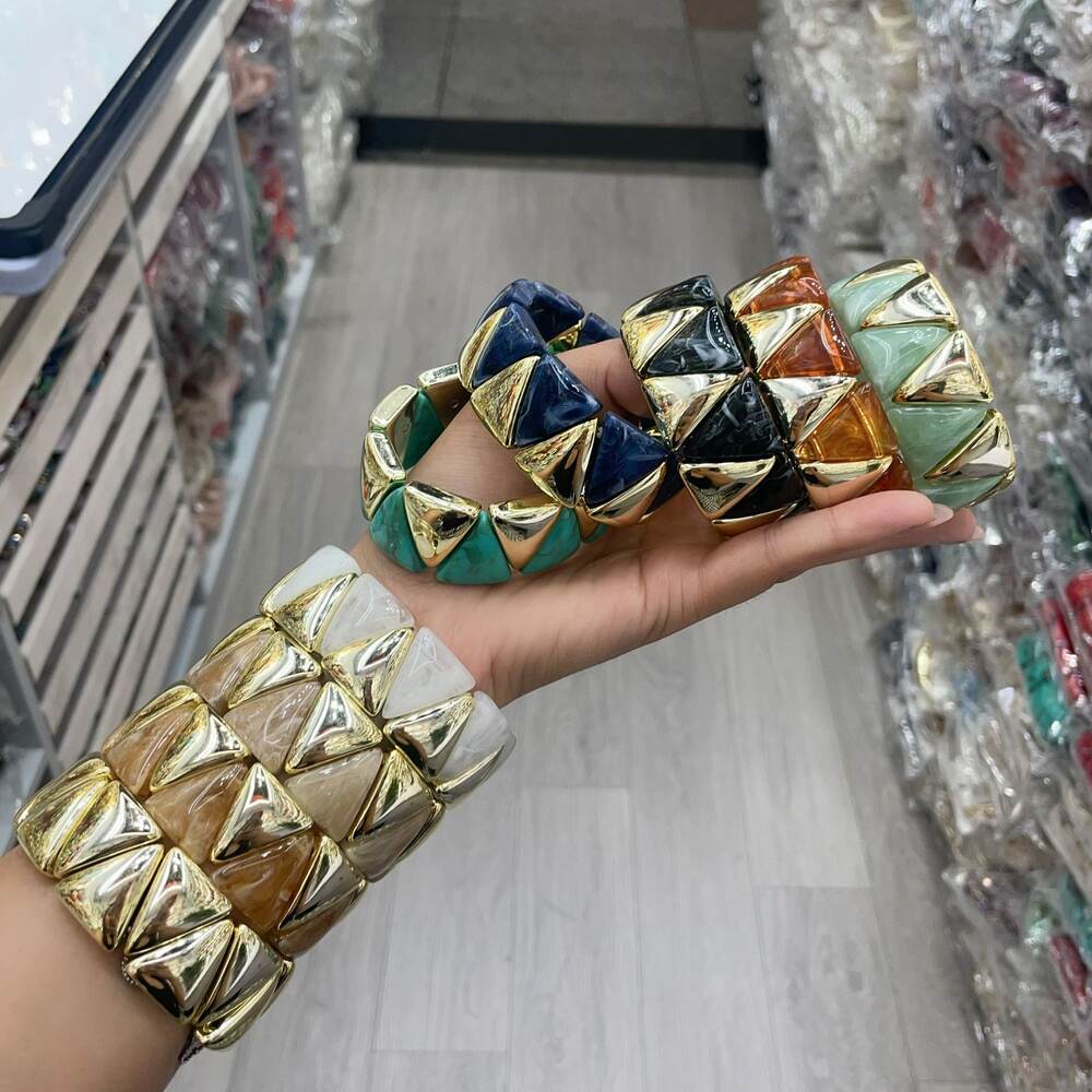 Punk Triangle Resin Ccb Damesarmbanden Afbeelding3