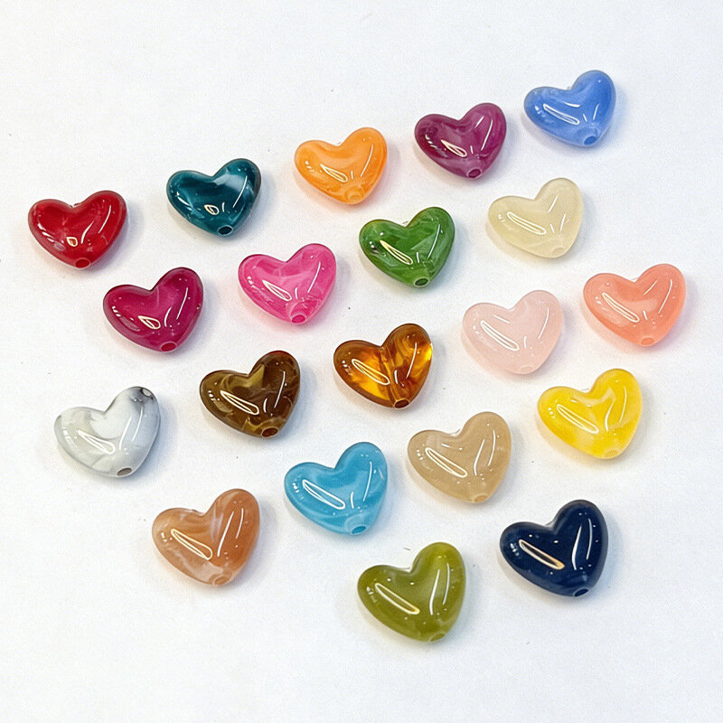 Cuentas acrílicas con forma de corazón en degradado de color 2