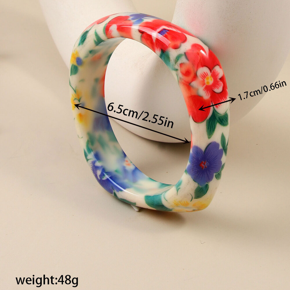 Romantische Serie Armbanden Van Hars Met Een Lieflijk Bloemenpatroon Voor Dames. Afbeelding3