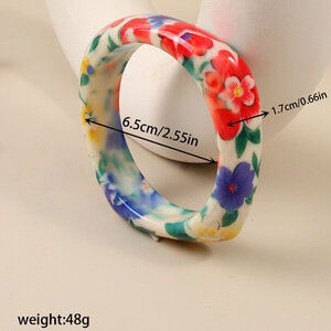 Romantische Serie Armbanden Van Hars Met Een Lieflijk Bloemenpatroon Voor Dames. h5 Afbeelding3