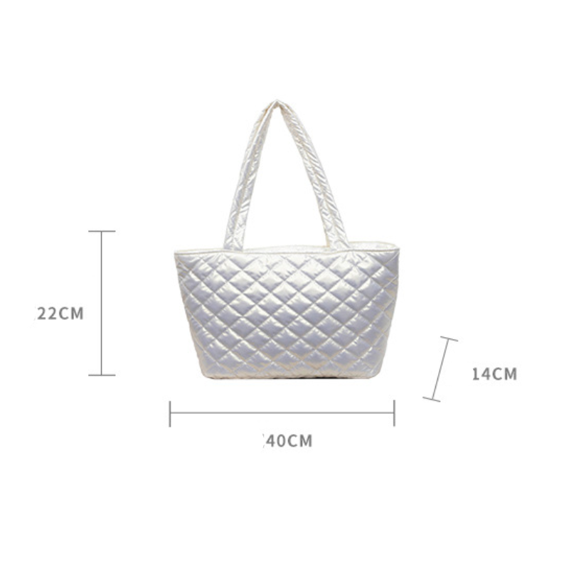 Casual Stijl, Doorgestikte Details, Effen Stof, Dames Draagtas h5 Afbeelding6
