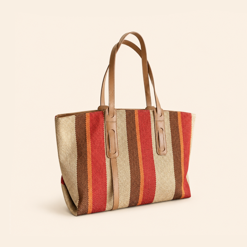 Borse tote da donna in tela, stile casual, senza righe, colori misti