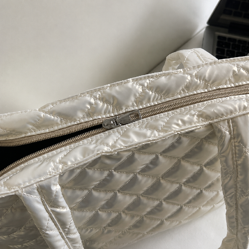 Casual Stijl, Doorgestikte Details, Effen Stof, Dames Draagtas Afbeelding5