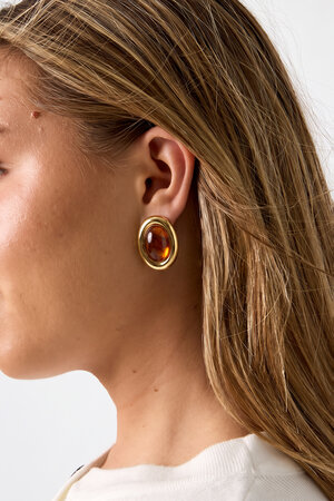 Stainless Steel Stud Earrings Ellipse Shape Casual Daily Simple Series Women's Jewelry h5 Picture2