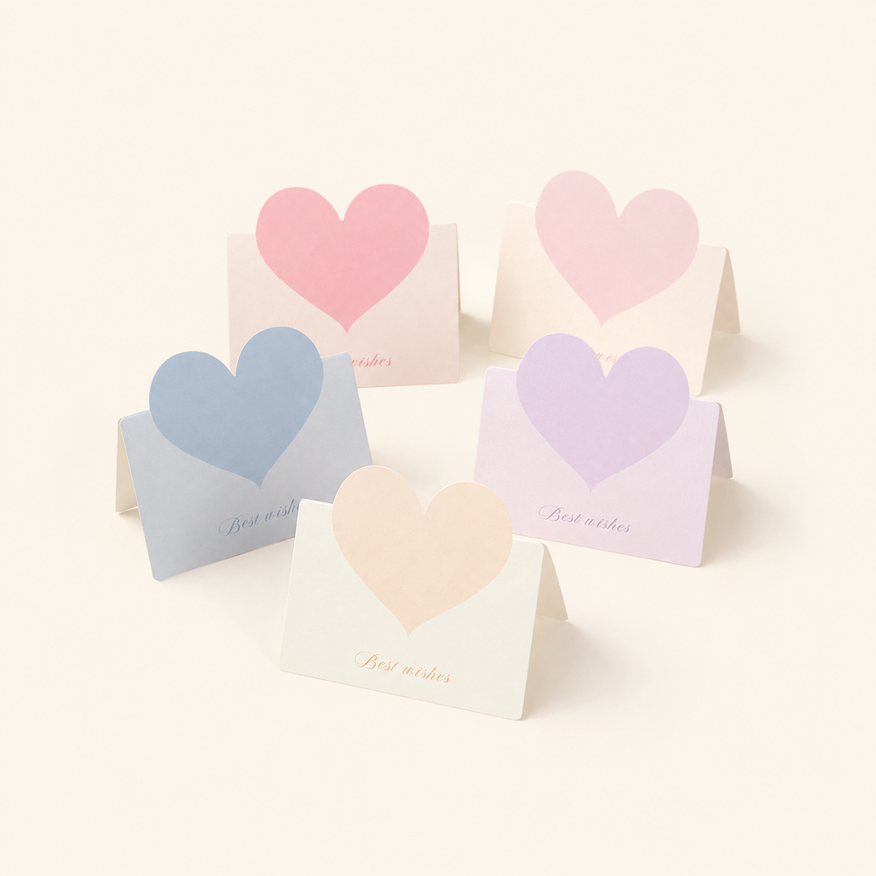 Biglietti di auguri semplici con lettere a forma di cuore per tutti i giorni