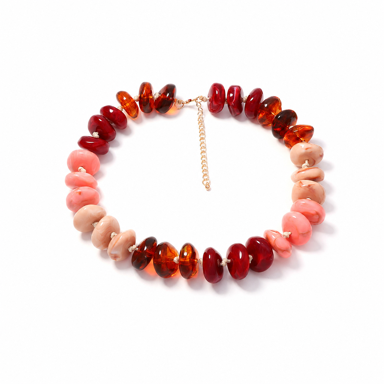 Collana da donna con perline in resina di colori misti della serie Romantic Series Daily Beads.