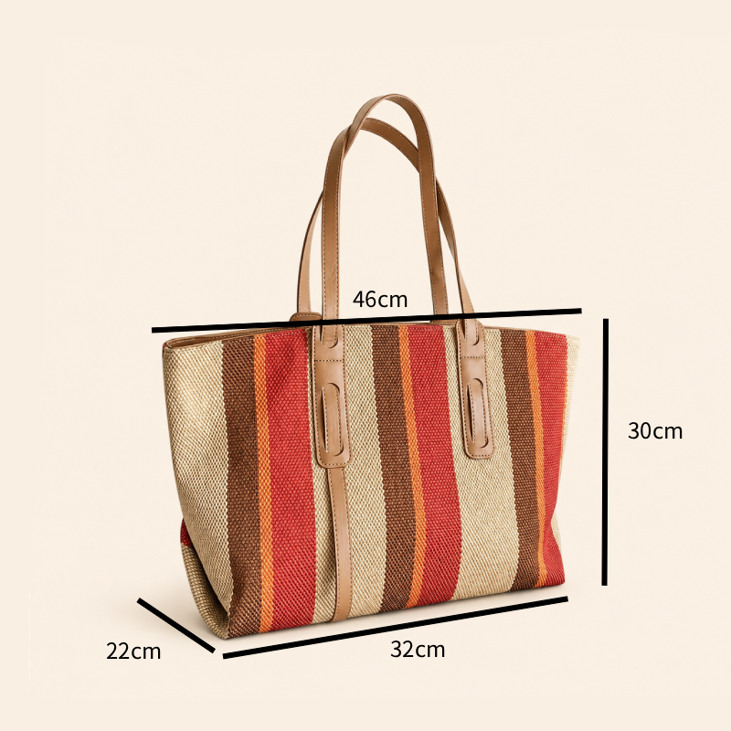 Borse Tote Da Donna In Tela, Stile Casual, Senza Righe, Colori Misti Immagine9
