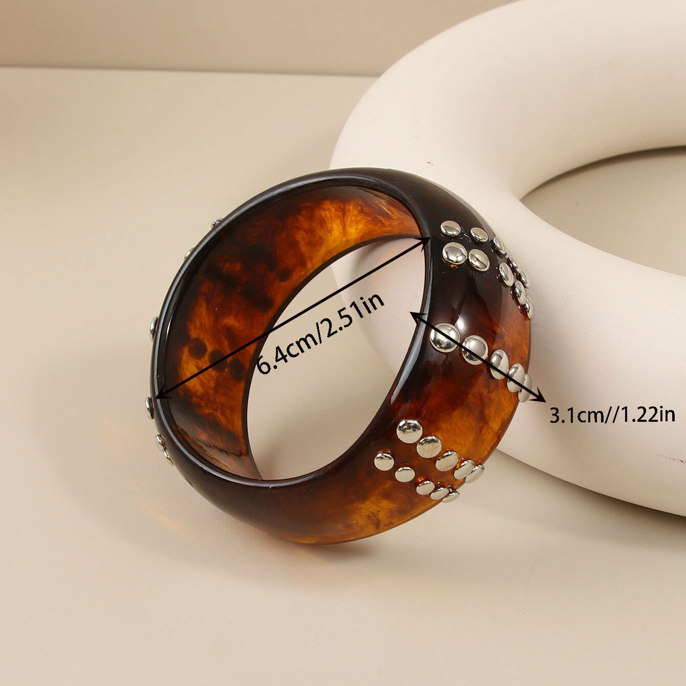 Punkkleurige Armbanden Met Klinknagels Van Hars Voor Dames h5 Afbeelding4