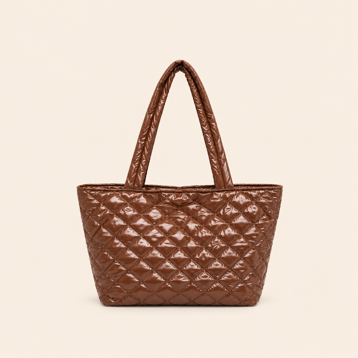 Borse tote da donna in stile casual con cuciture trapuntate e tessuto a tinta unita.