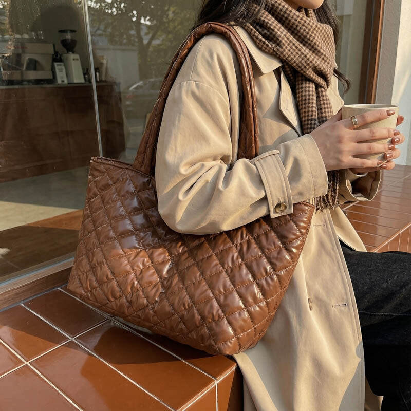 Casual Stijl, Doorgestikte Details, Effen Stof, Dames Draagtas h5 Afbeelding3
