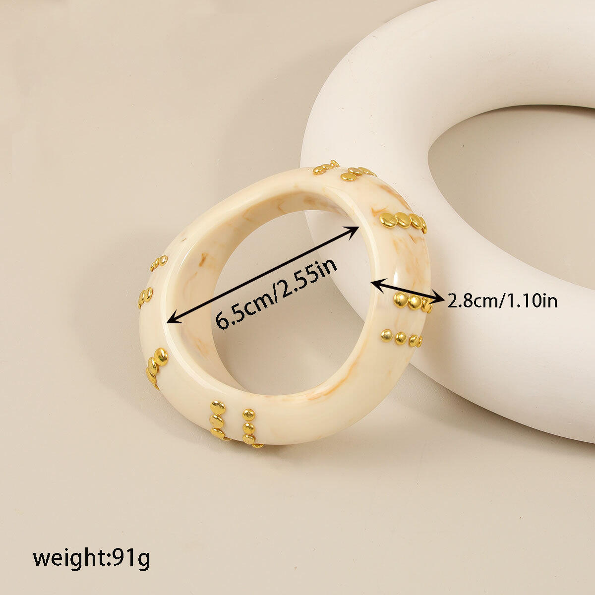 Punk Irregular Shape Rivet Resin Women's Bangles h5 Picture4