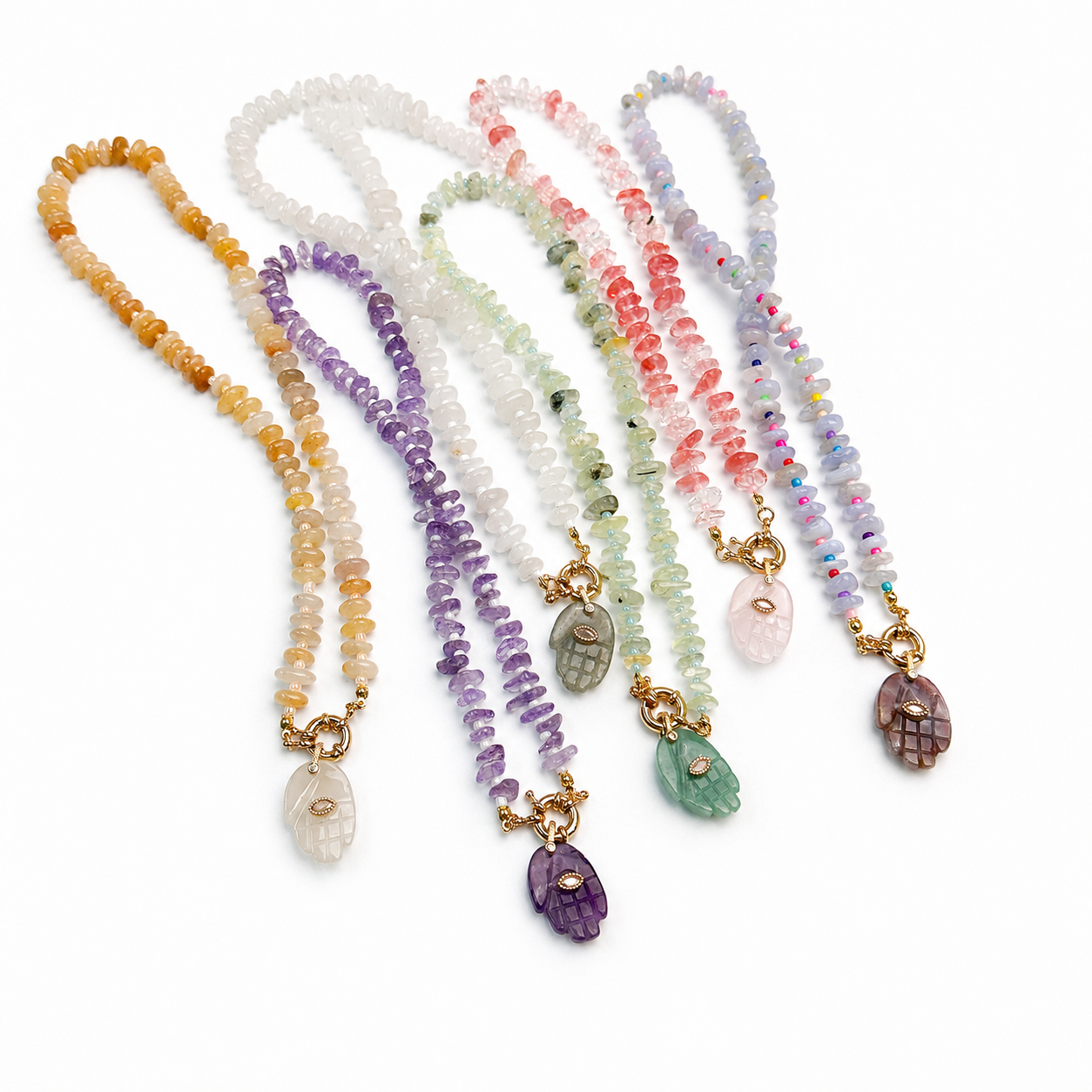 Romantic Series Sweet Irregular Shape Beads Crystal Women's Beaded Necklaces