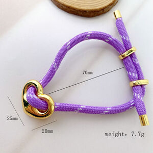 Simple Series Simple Heart Ellipse Shape Rope Women's Braided Bracelets h5