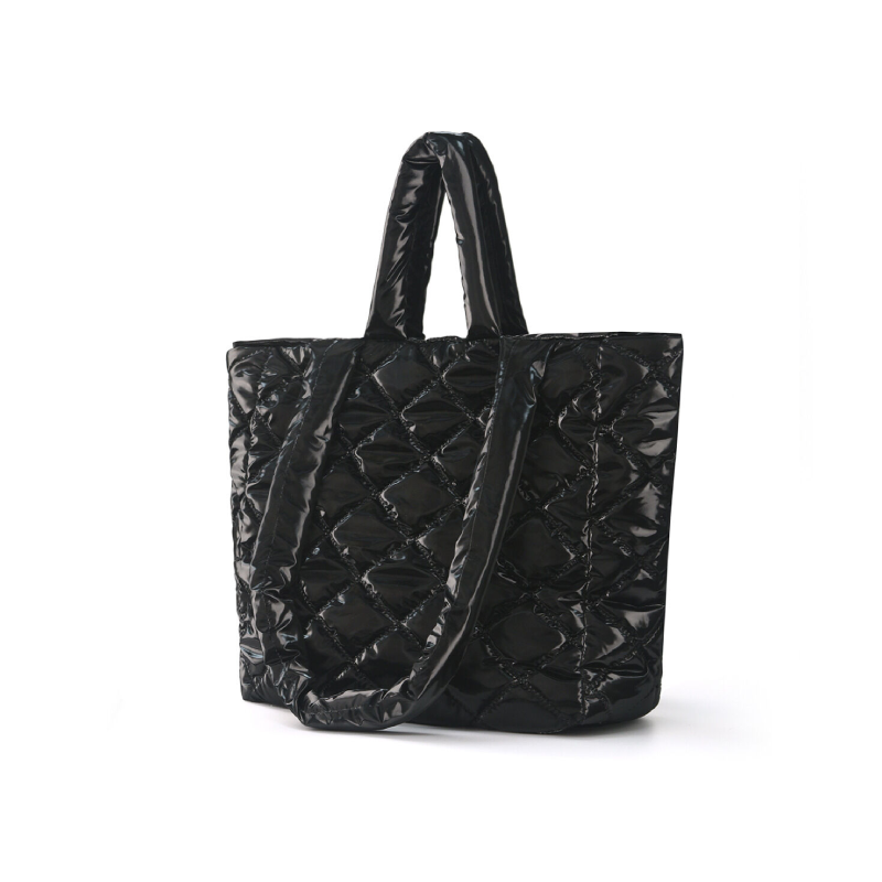 Casual Style Quilted Stitching Solid Color Pu Women's  Tote Bags