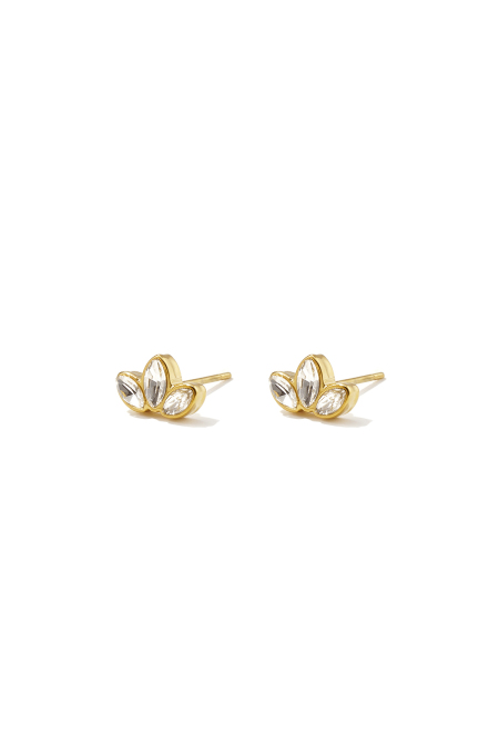 Stainless Steel Stud Earrings Leaf Simple Daily Simple Series Women's Jewelry