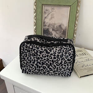 Simple Series Retro Leopard Print Polyester Makeup Bags h5