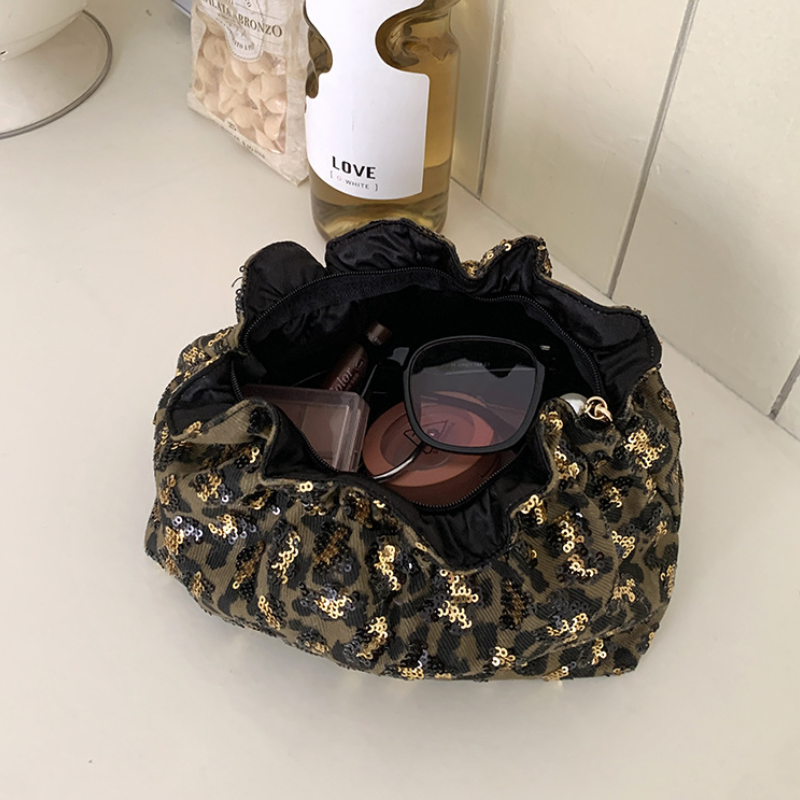 Luxurious Series Retro Leopard Print Canvas Makeup Bags Picture4