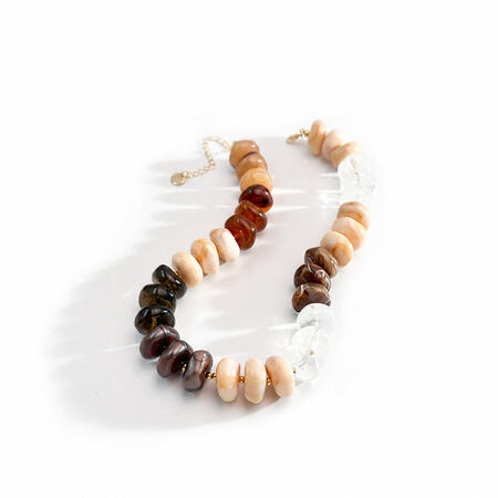 Collares de mujer con cuentas de resina de color degradado de la serie Simple Retro Beads