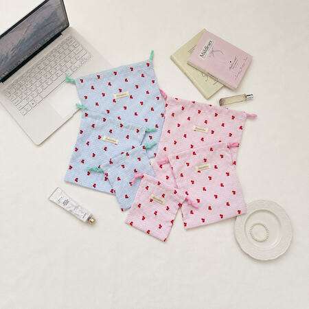 Romantic Series Sweet Cherry Cotton Gift Wrapping Jewelry Bags
