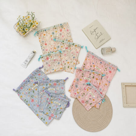 Romantic Series Sweet Flower Cotton Gift Wrapping Jewelry Bags