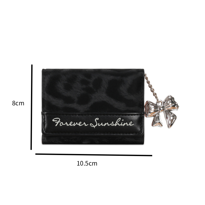 Portemonnees En Kaarthouders Voor Dames In Casual Stijl Met Metalen Details, Strik En Luipaardprint, Gemaakt Van Pu. Afbeelding4