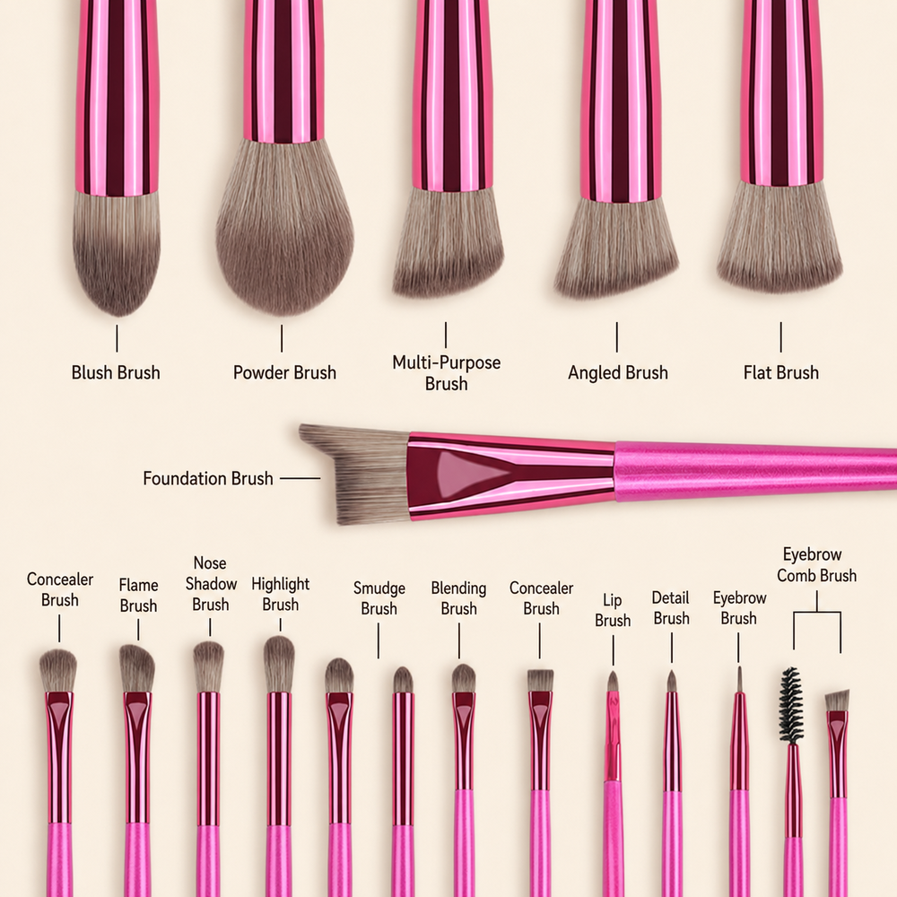 Set Di Pennelli Per Trucco Simple Series Daily Solid Color Gradient Color h5Immagine3