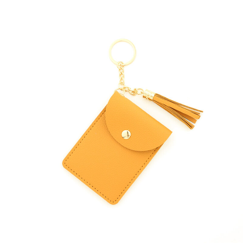 Carteras y tarjeteros cuadrados de PU para mujer, estilo casual, color liso, con borla.