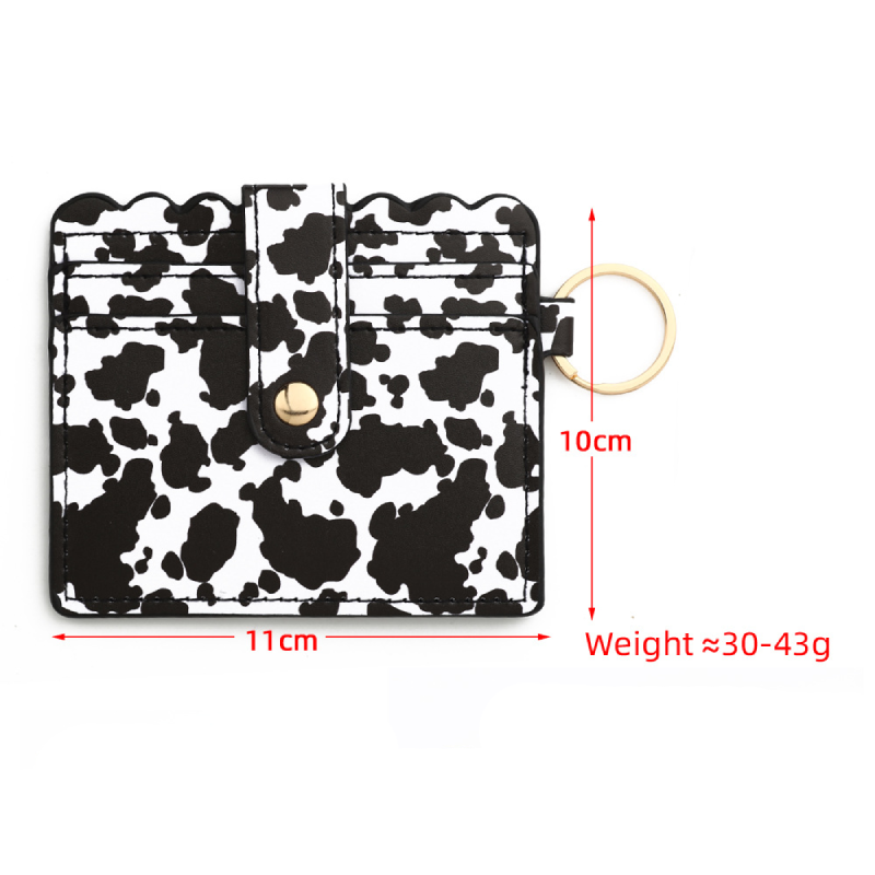 Portafoglio Quadrato Da Donna In Pu Con Cuciture Trapuntate, Stampa Leopardata E Stampa Animalier, Stile Casual. h5 Immagine3