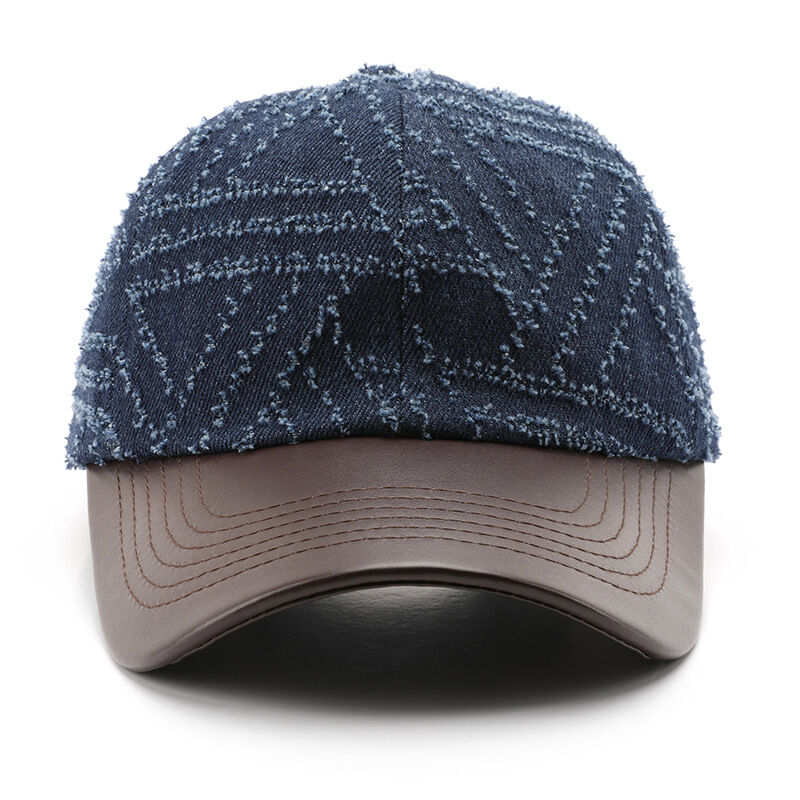 Mixed Color Denim Fabric Baseball Cap Picture3