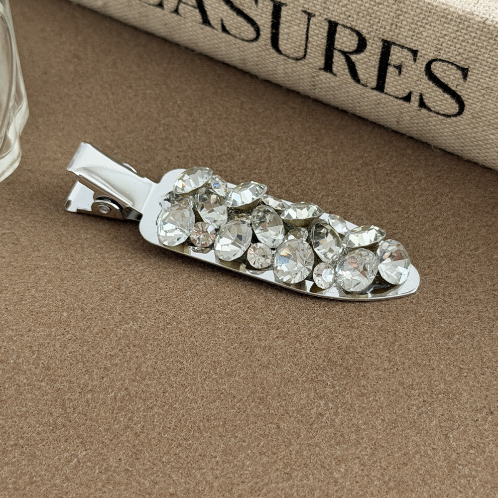 Luxurious Series Simple Solid Color Geometric Shape Alloy Rhinestone Hair Clips 