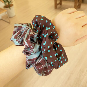 Simple Series Retro Plaid Polka Dots Polyester Scrunchies h5 Picture3